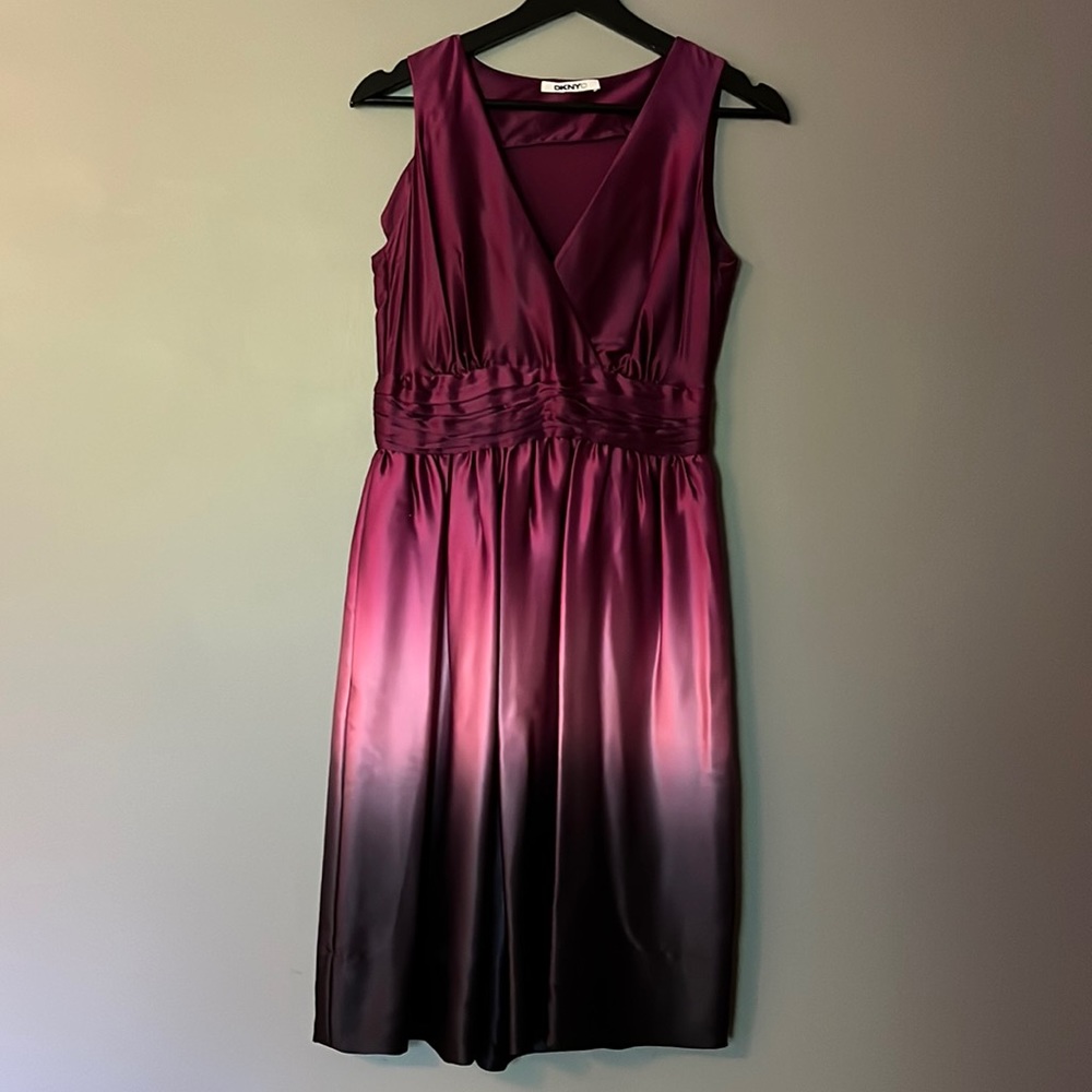 DKNY NYC Silk Ombré Dress with Pockets